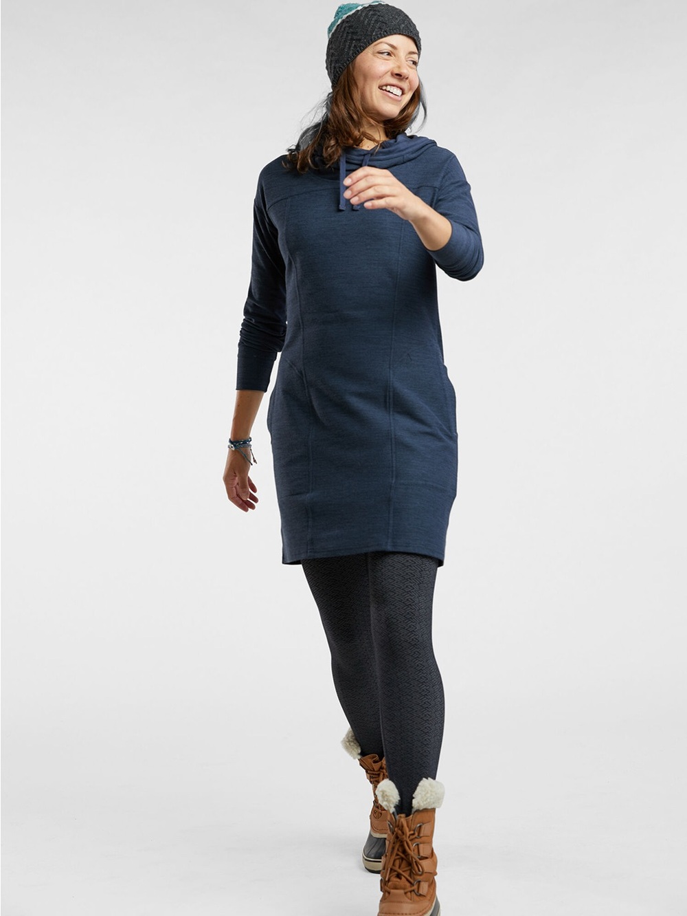 Toad & Co. Hibernation Hoodie Dress Gorpcore Athleisure Travel Cozy  L NWT - Picture 14 of 15